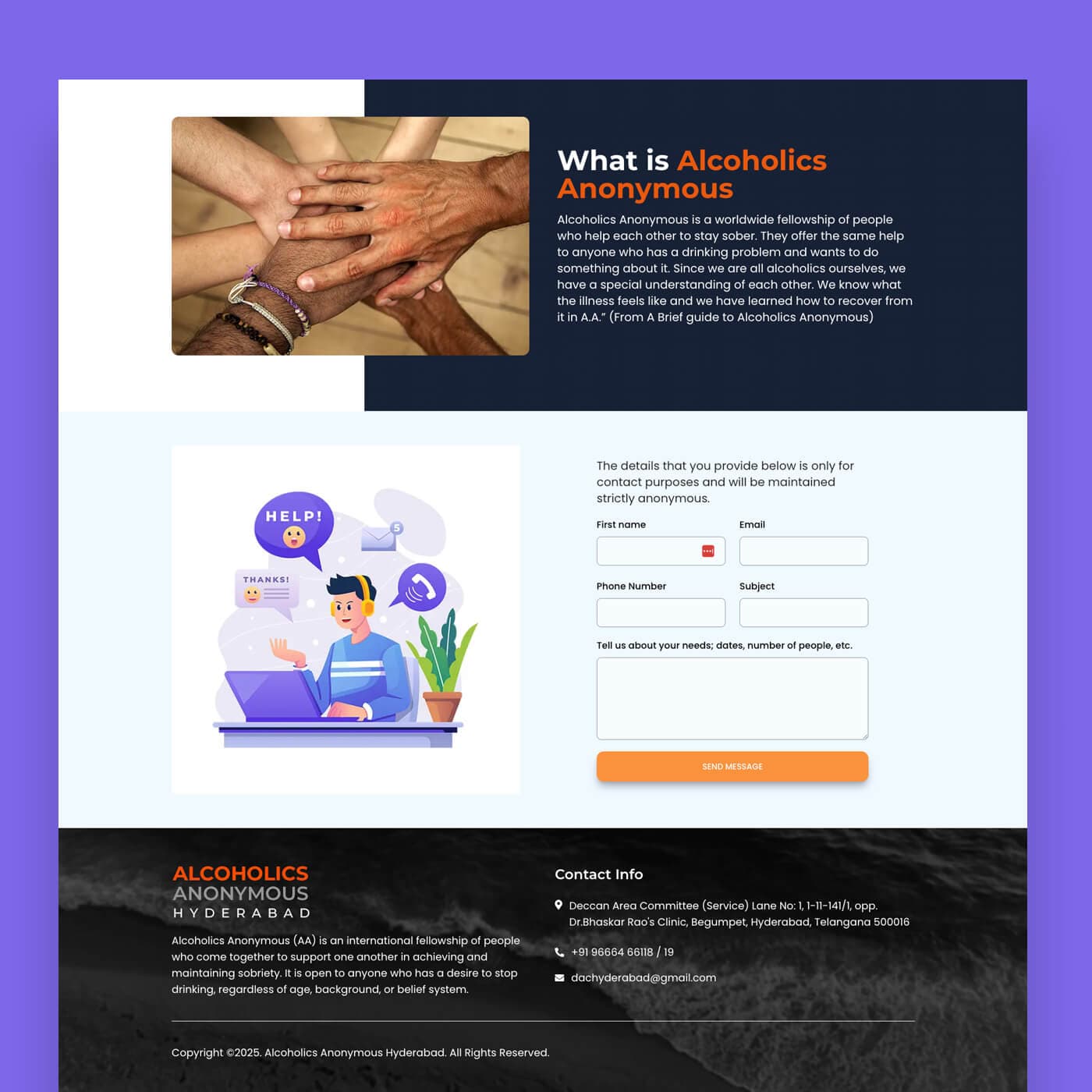 AA Hyderabad website homepage