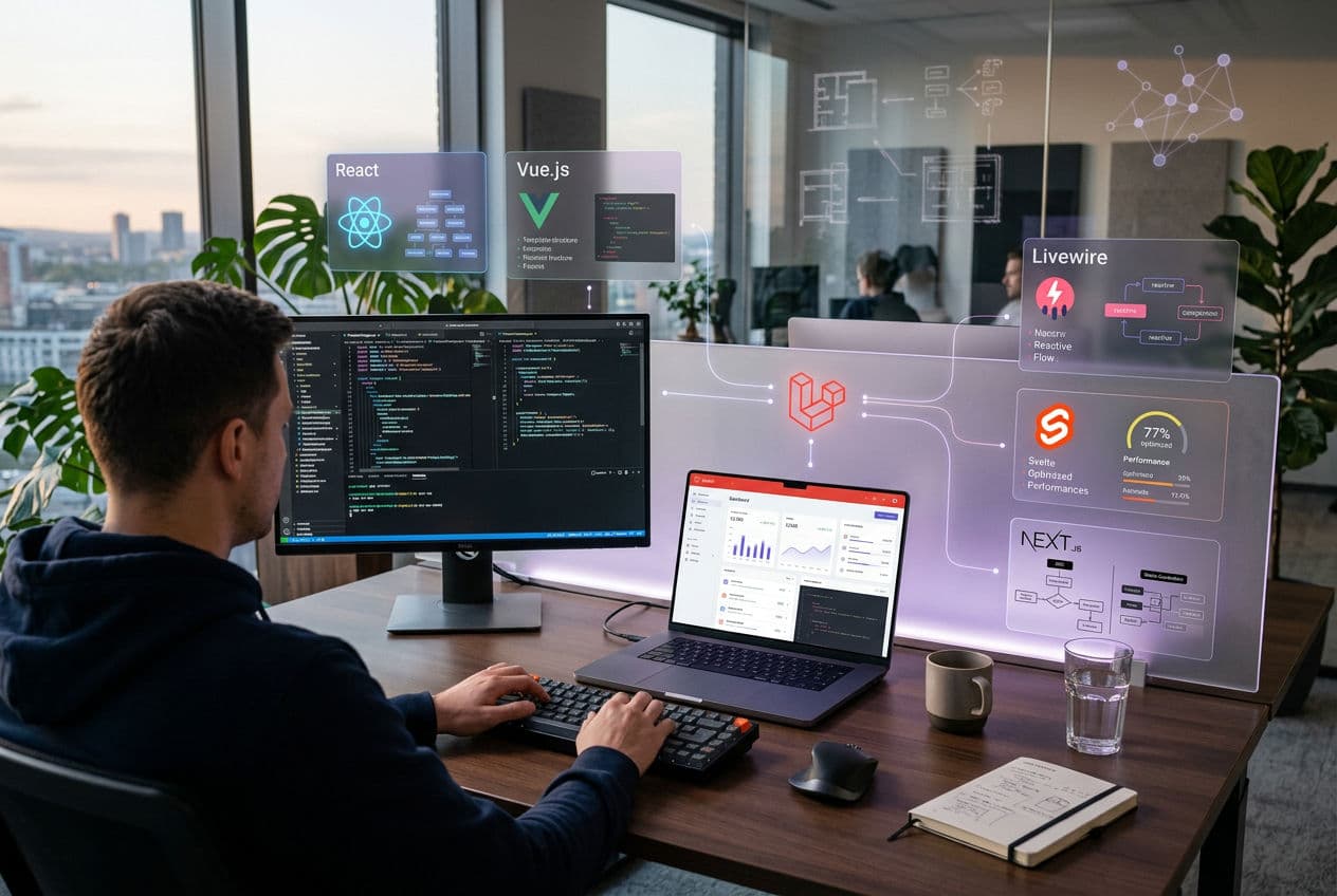 Laravel Starter Kit Comparison 2026: React vs Svelte vs Vue vs Livewire — Which Should You Choose?