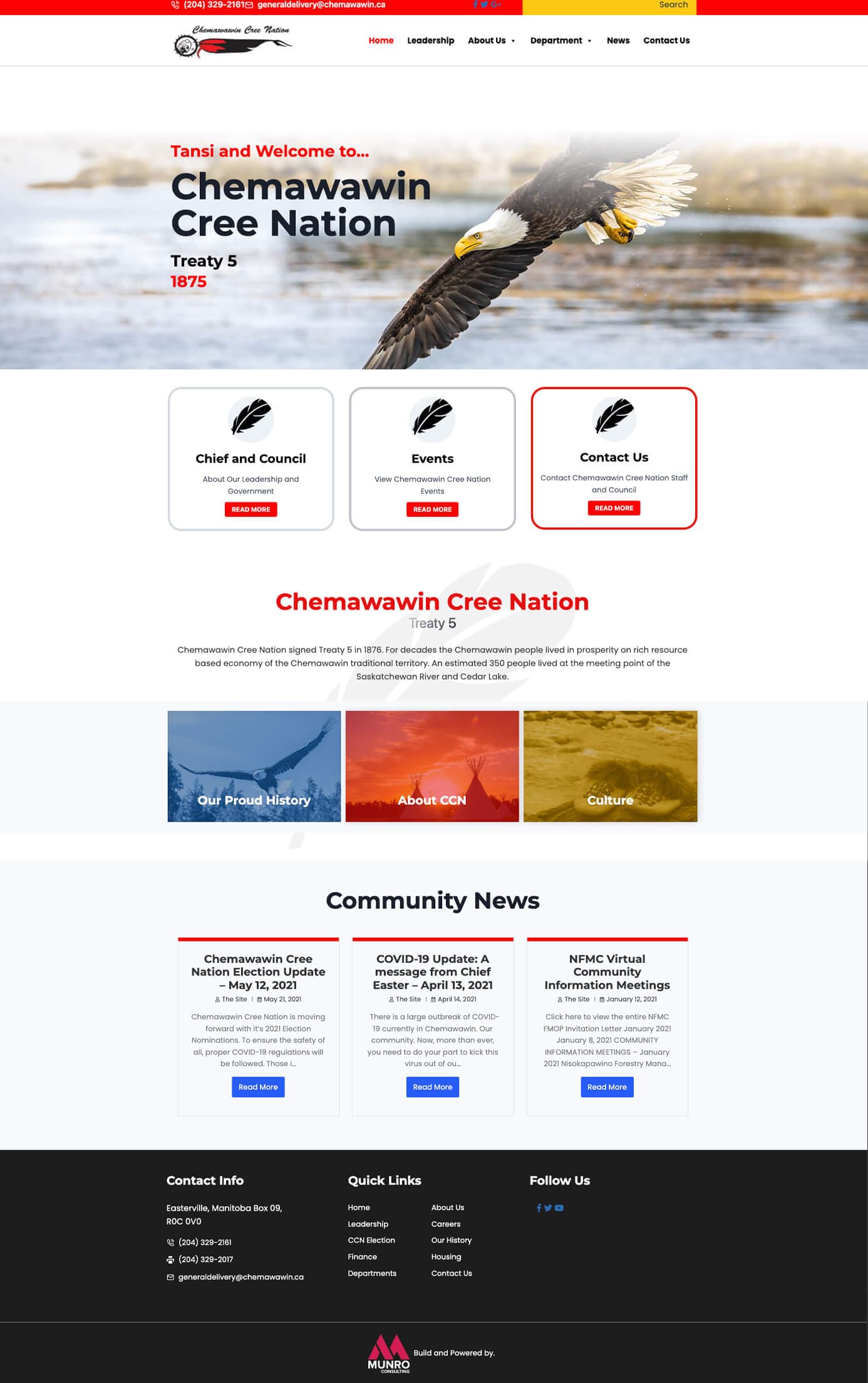 Chemawawin Cree Nation website showcase