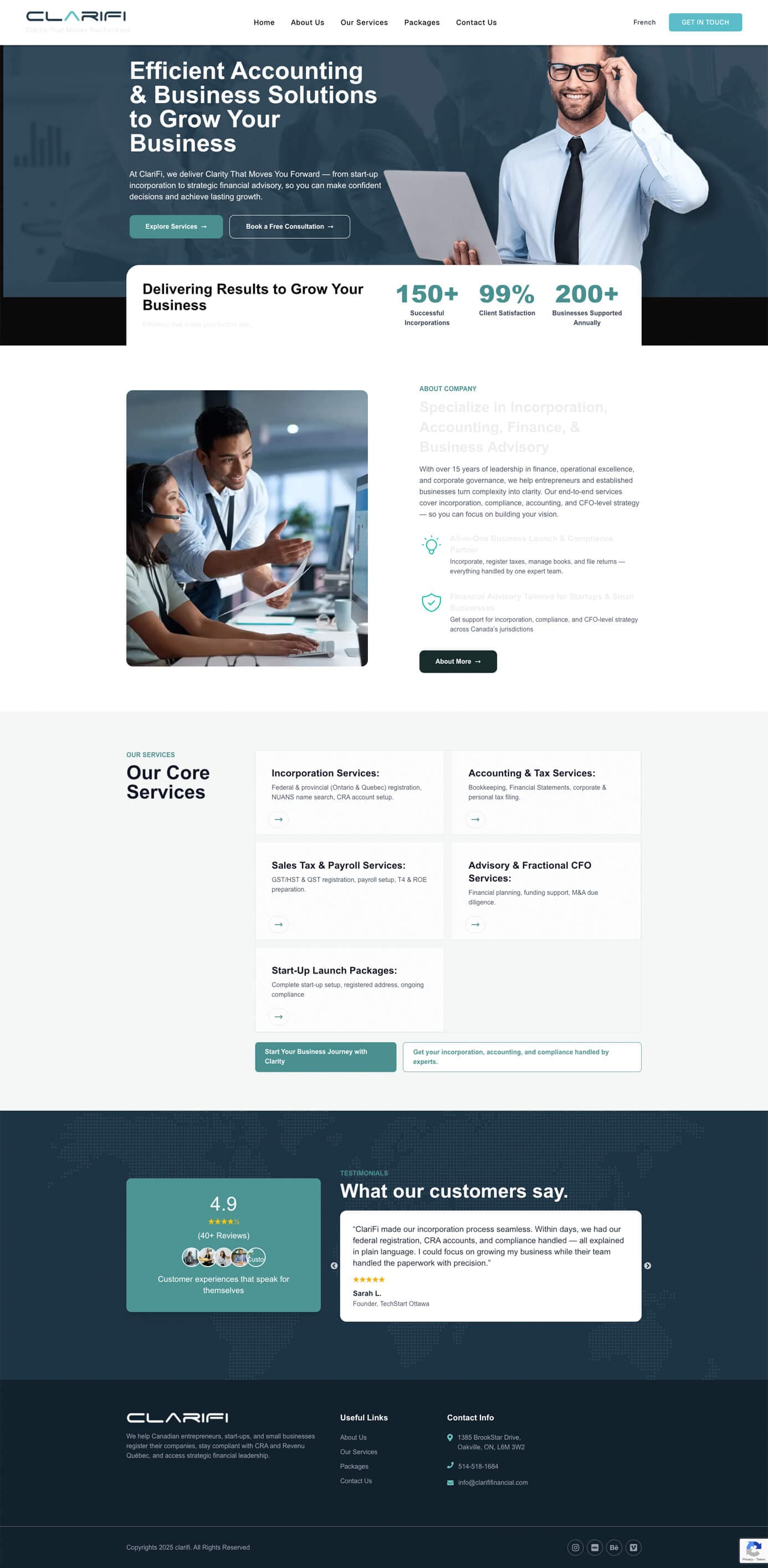 Clarifi Financial website showcase