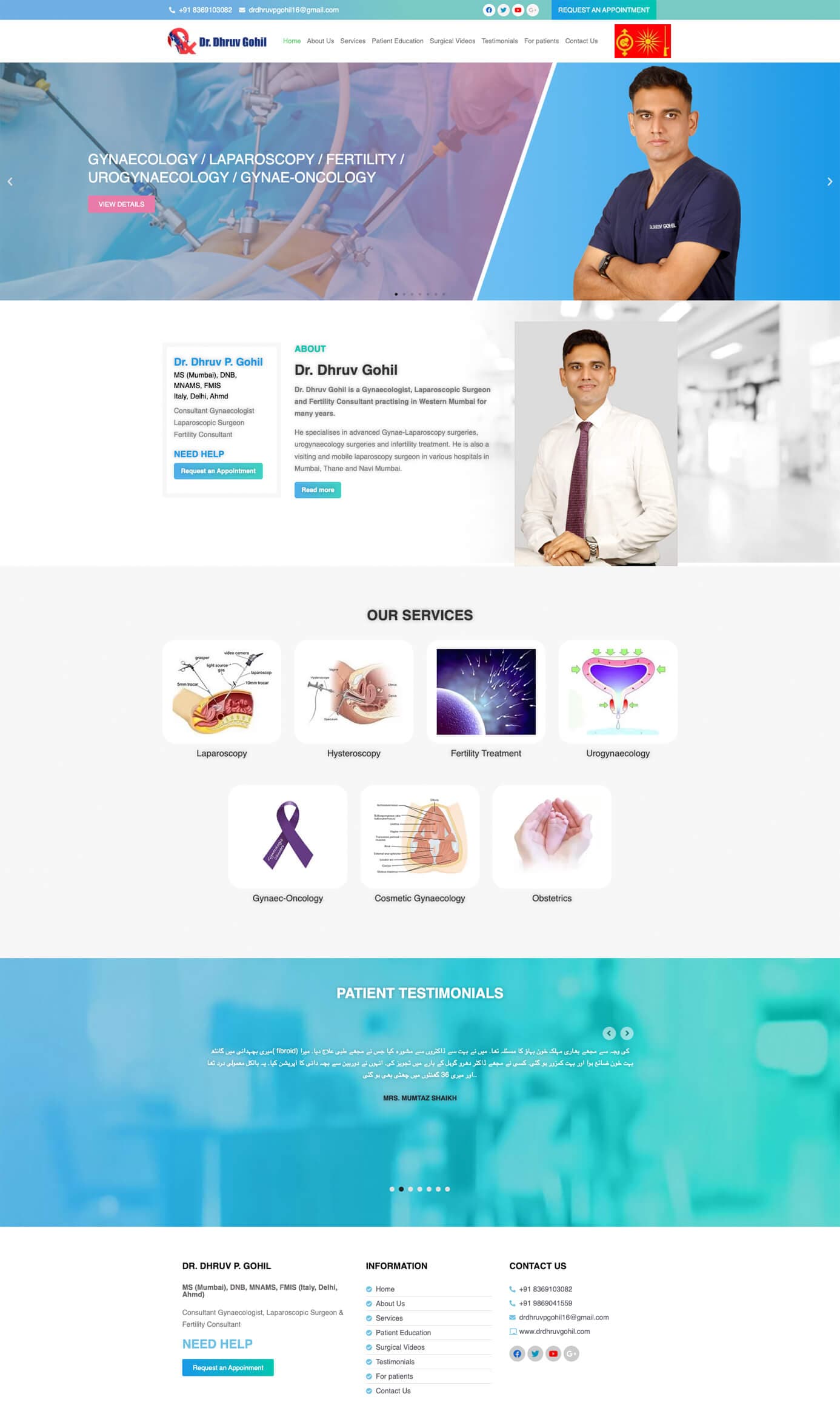 Dr. Dhruv Gohil website showcase