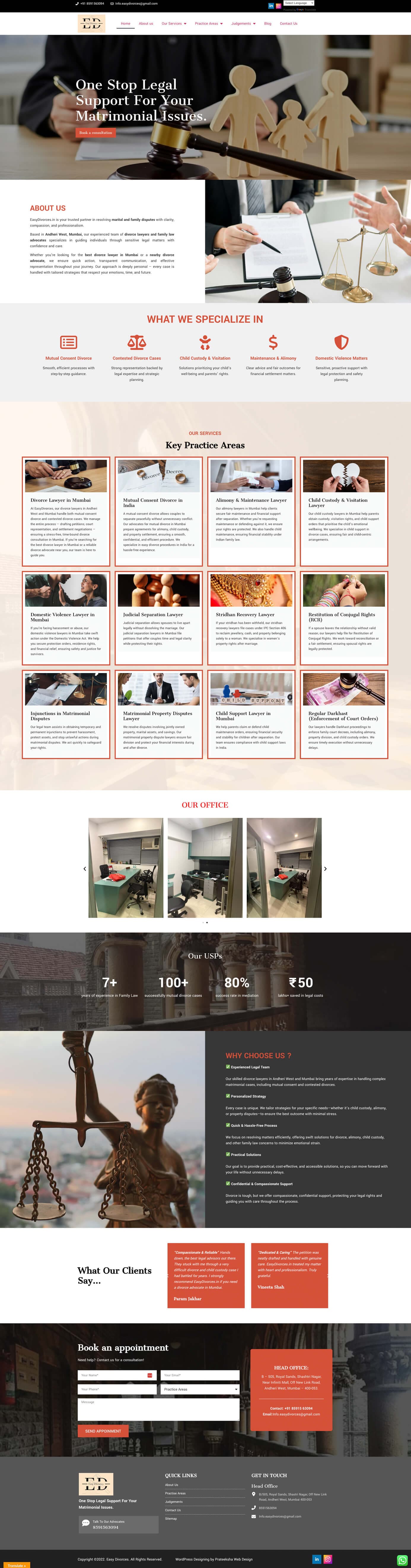 Easy Divorces website showcase