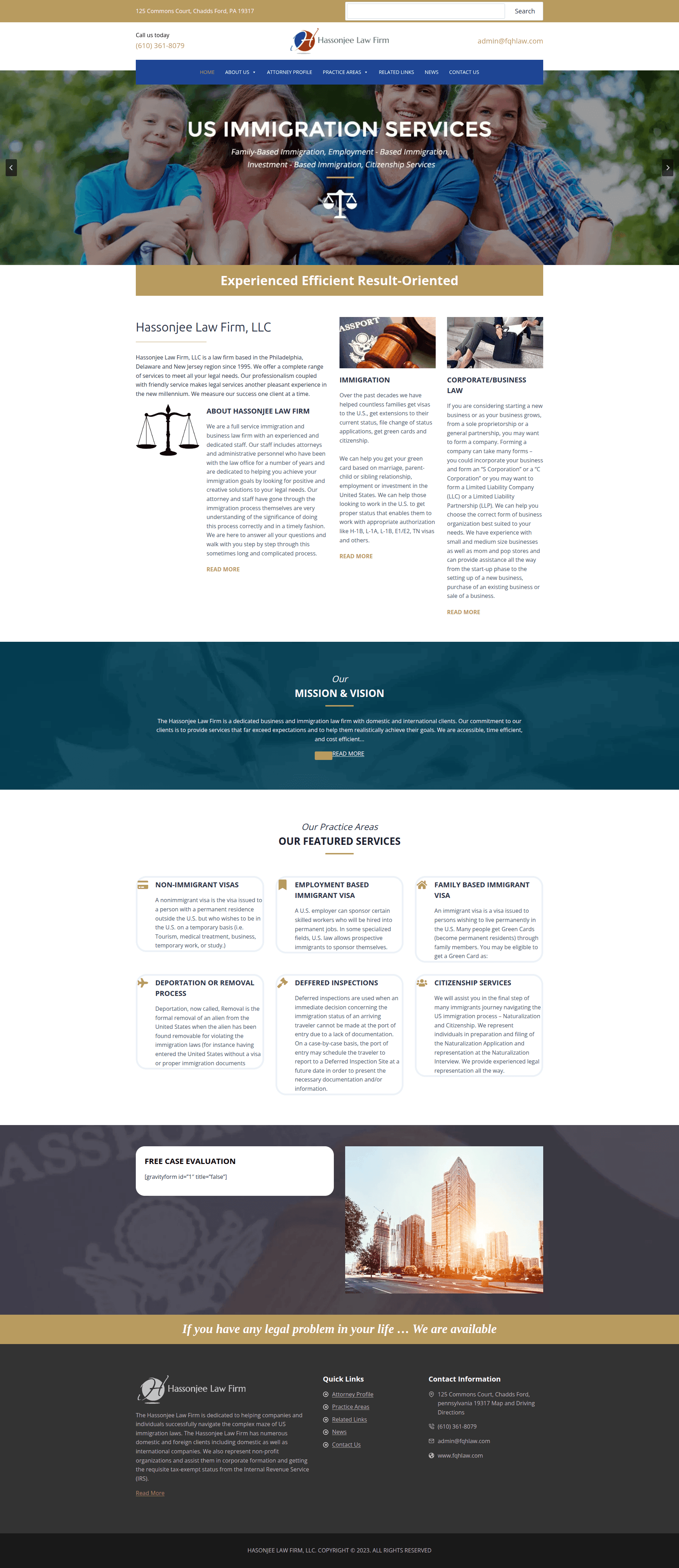 FQH Law website showcase