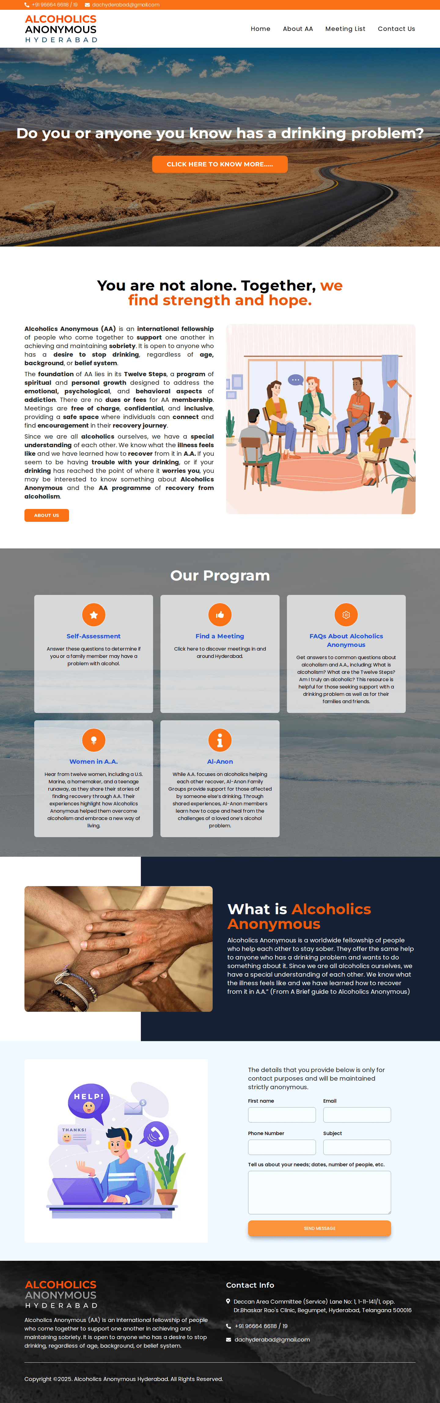 AA Hyderabad website showcase