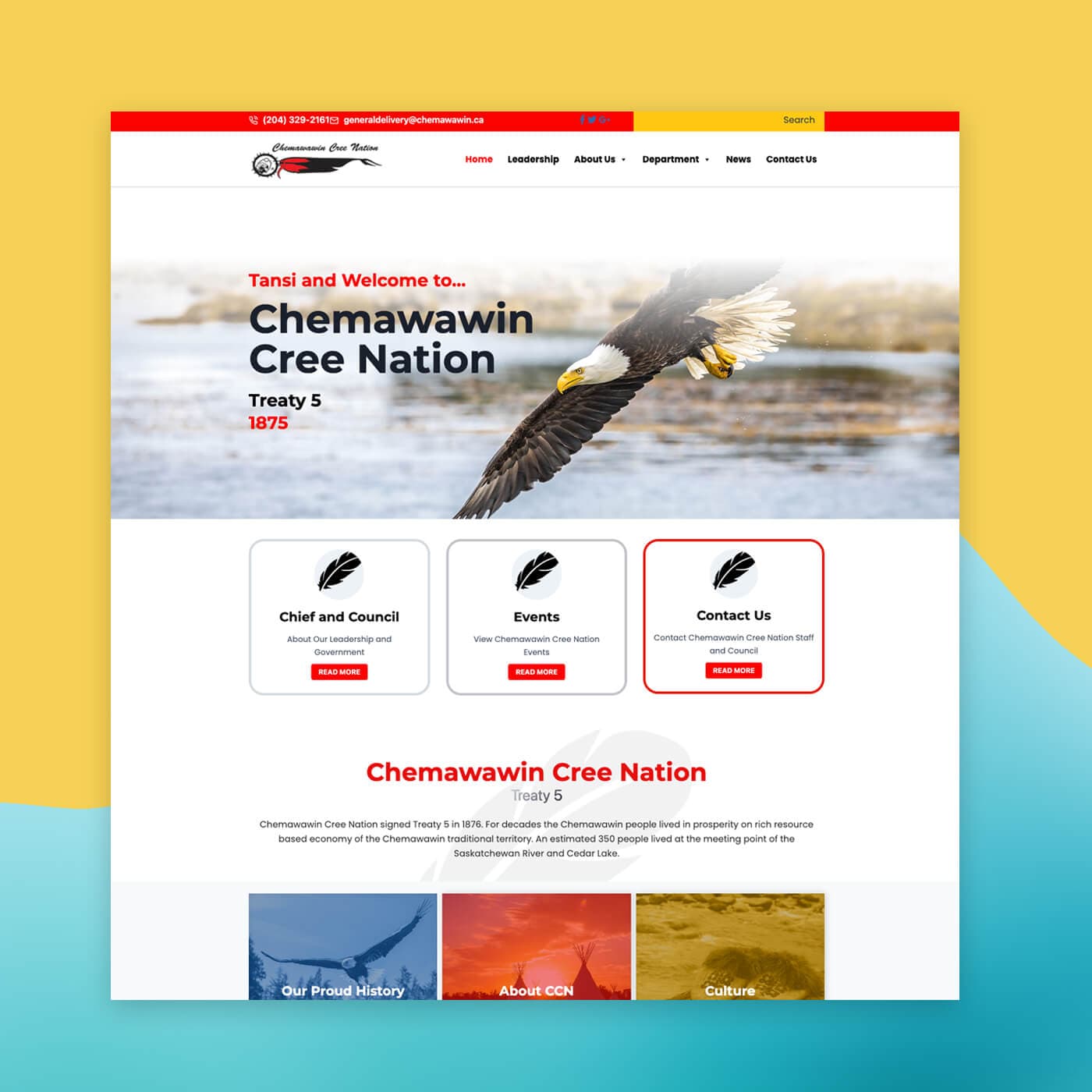 Chemawawin website homepage