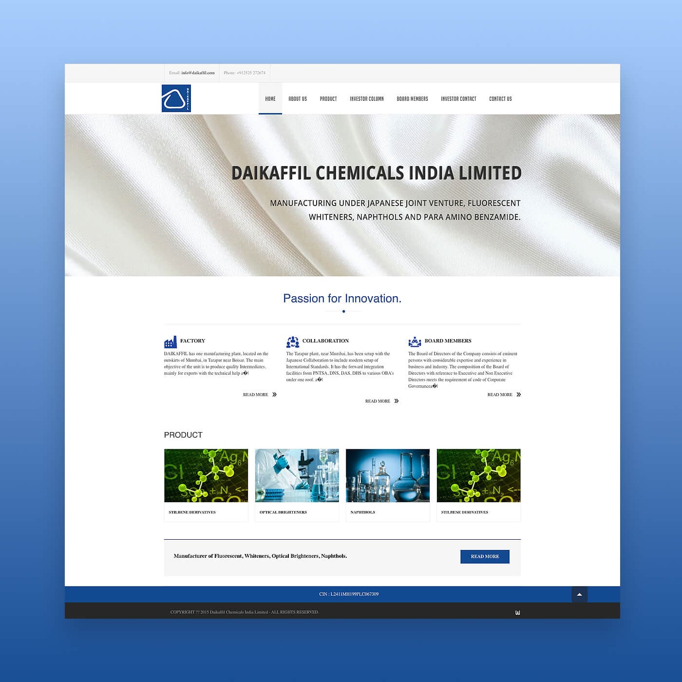 Daikaffil website homepage