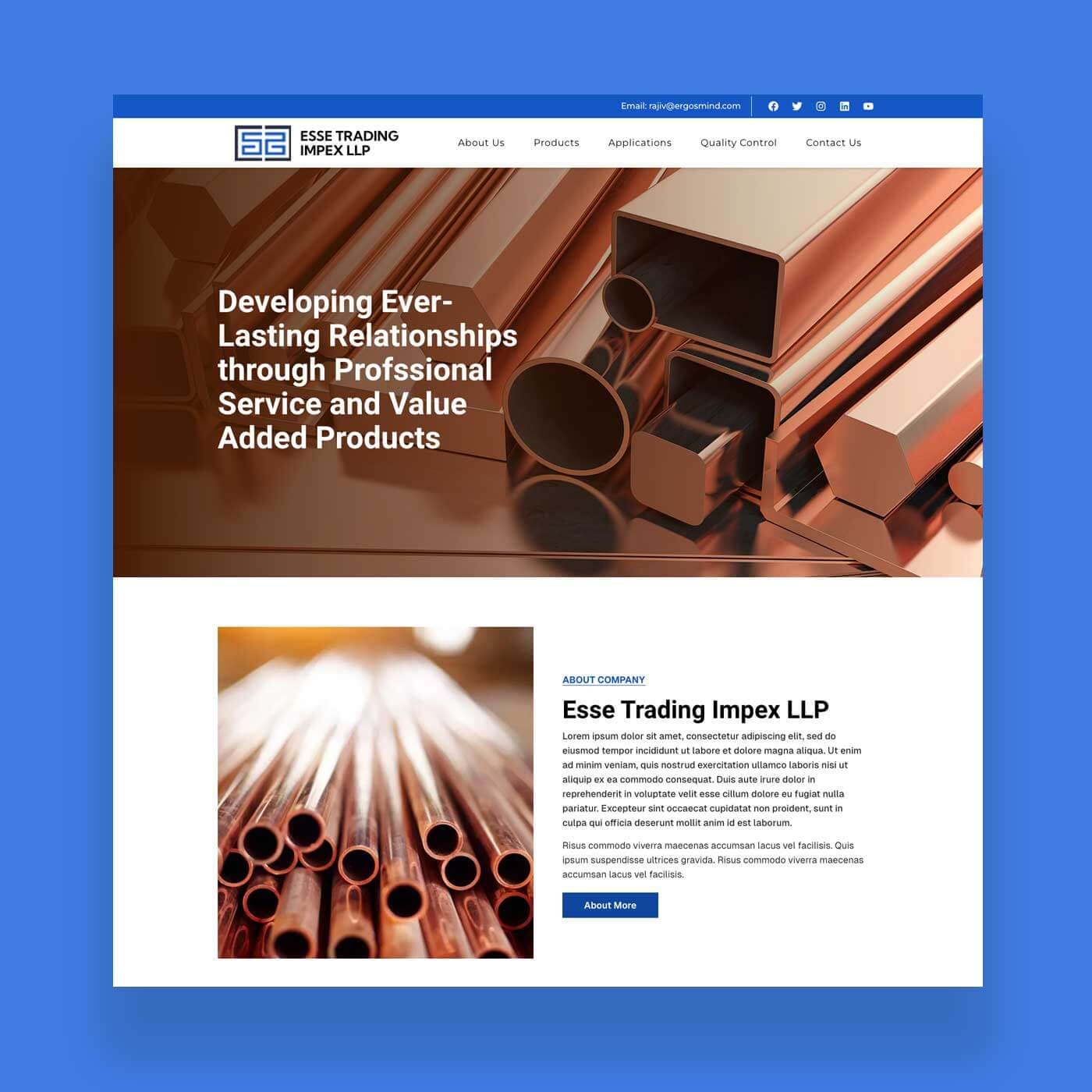 ESSE Trading website homepage