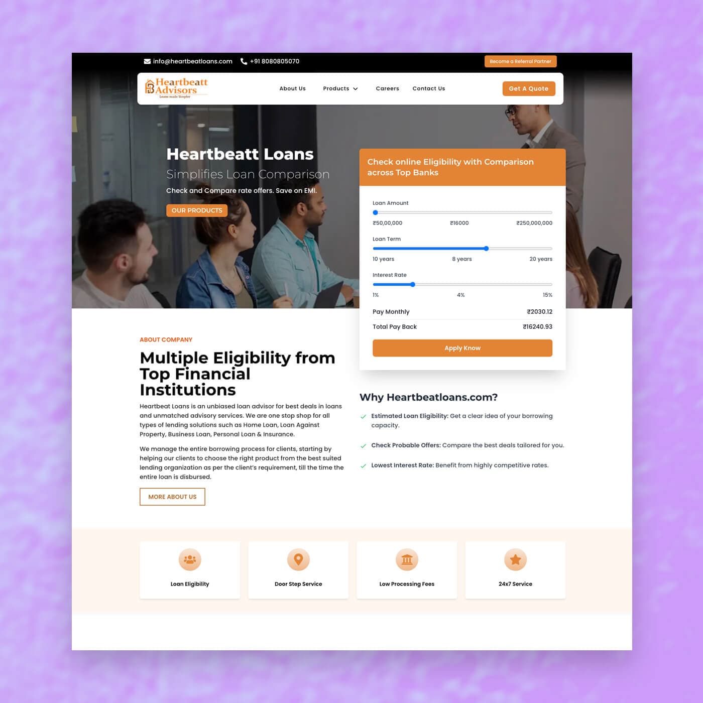 Heartbeat Loans website homepage