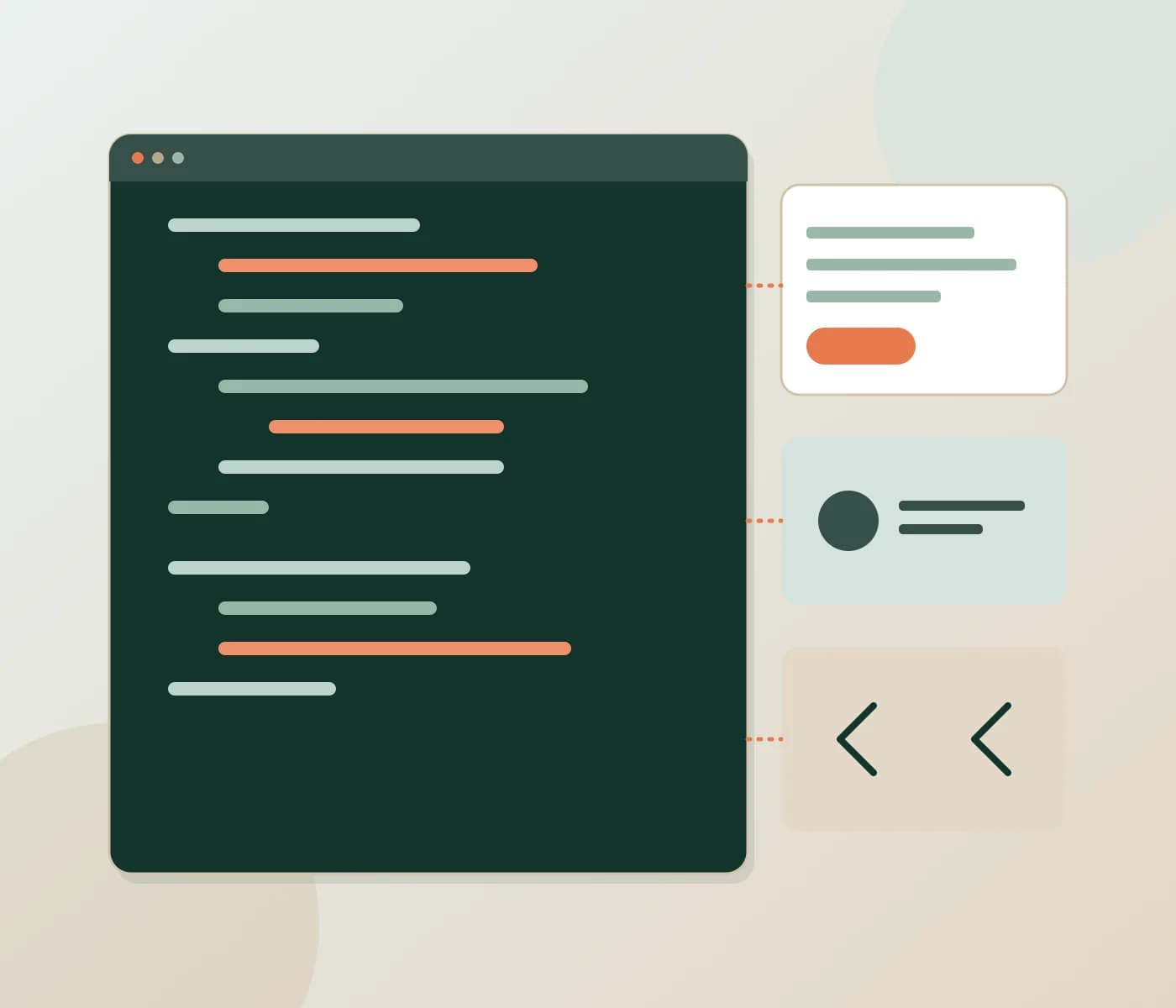 Abstract blocks of code and connected components in sage, sand and coral
