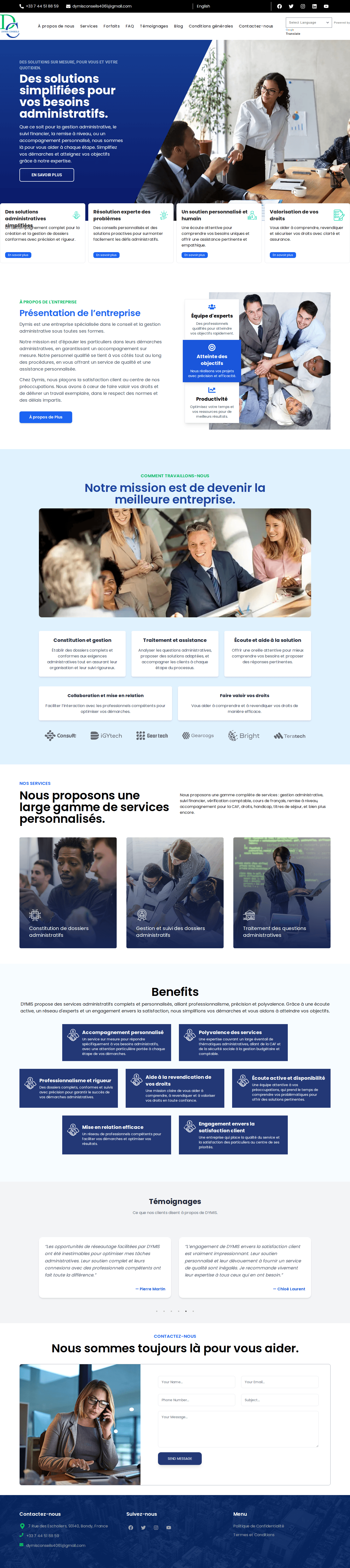 Dymis Conseils website showcase