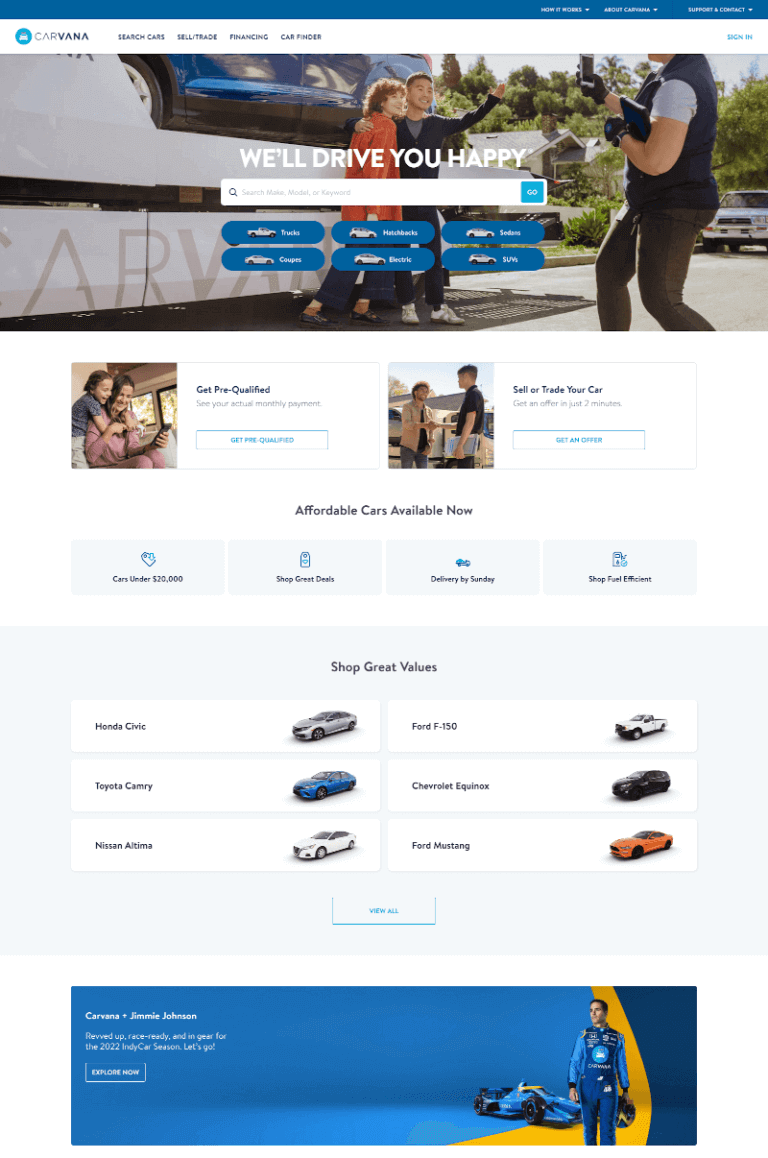 Carvana -Buy Car Selling Car Design Inspiration 