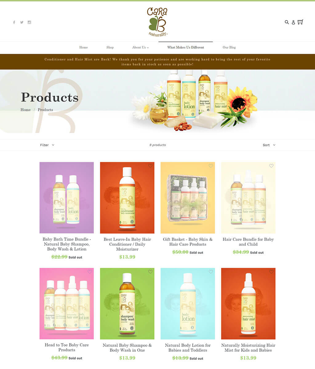 Products – CARA B Naturally