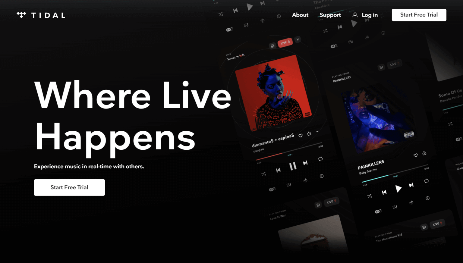 TIDAL - Top 16 Music Websites for Design Inspiration