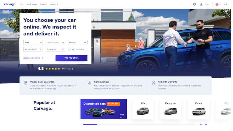 Car marketplace with millions of proven cars across Europe - Carvago.com