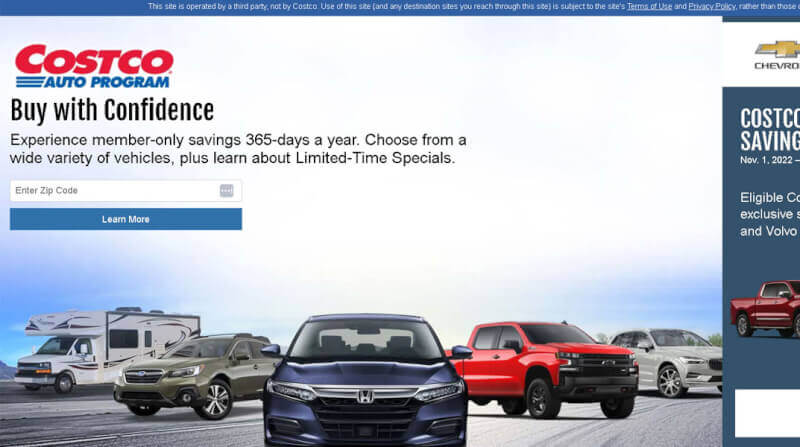 Auto Buying ZIP Code Entry | Costco Auto Program