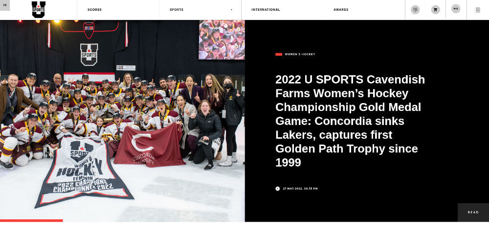 usports -12 Best Sports websites for Design <a href=