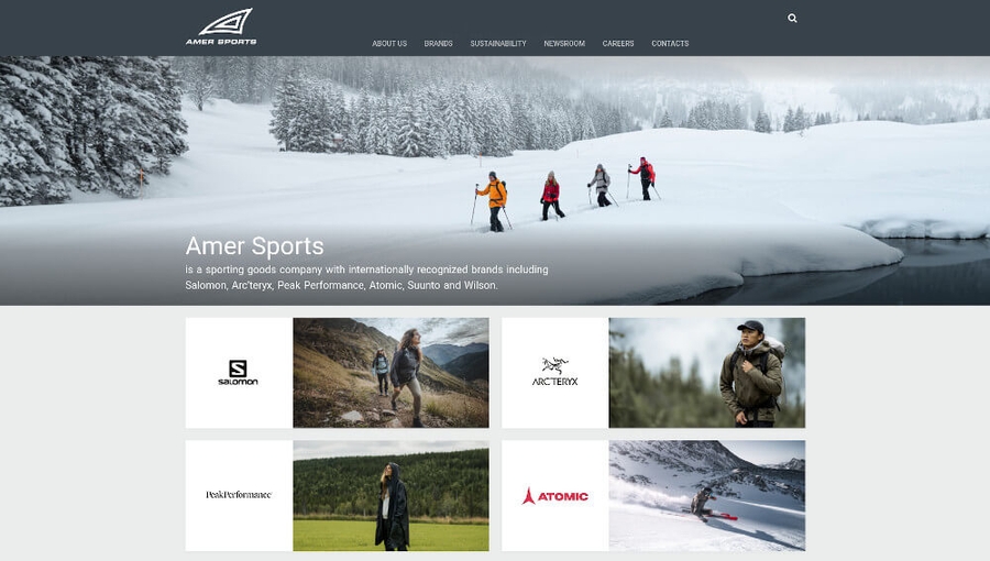 Amer Sports-12 Best Sports websites for Design Inspirations