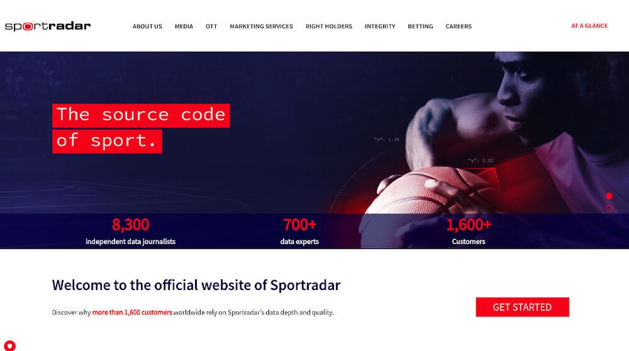 Sportradar-12 Best Sports websites for Design Inspirations